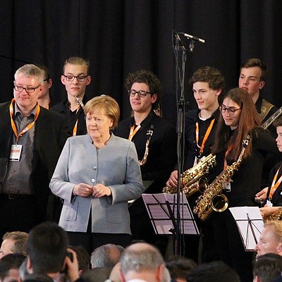 Ako-Big Band mit Bundeskanzlerin Angela Merkel 